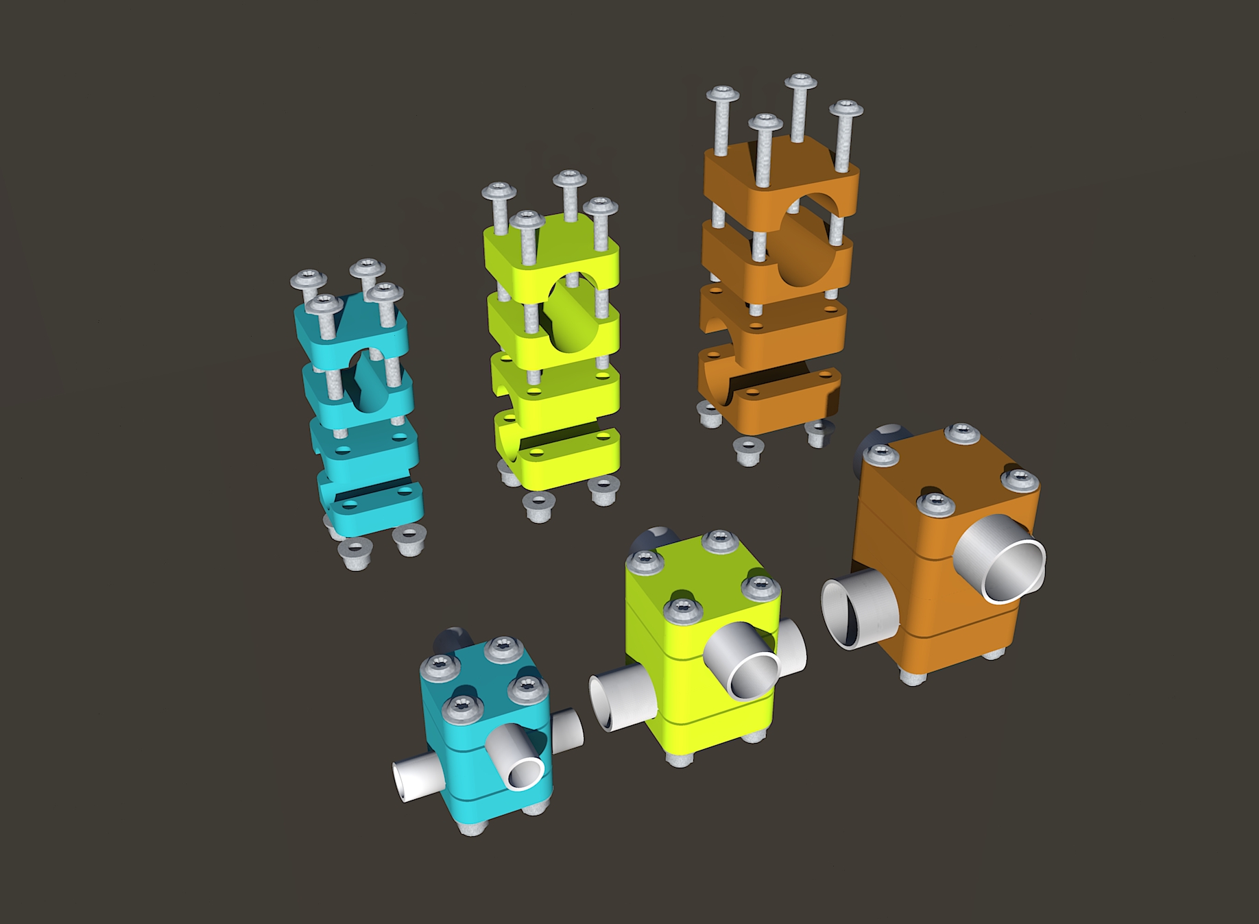 Strong cross connectors for 10/15/20 mm tubes