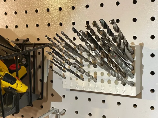 Parametric Pegboard Drill Bit Holder