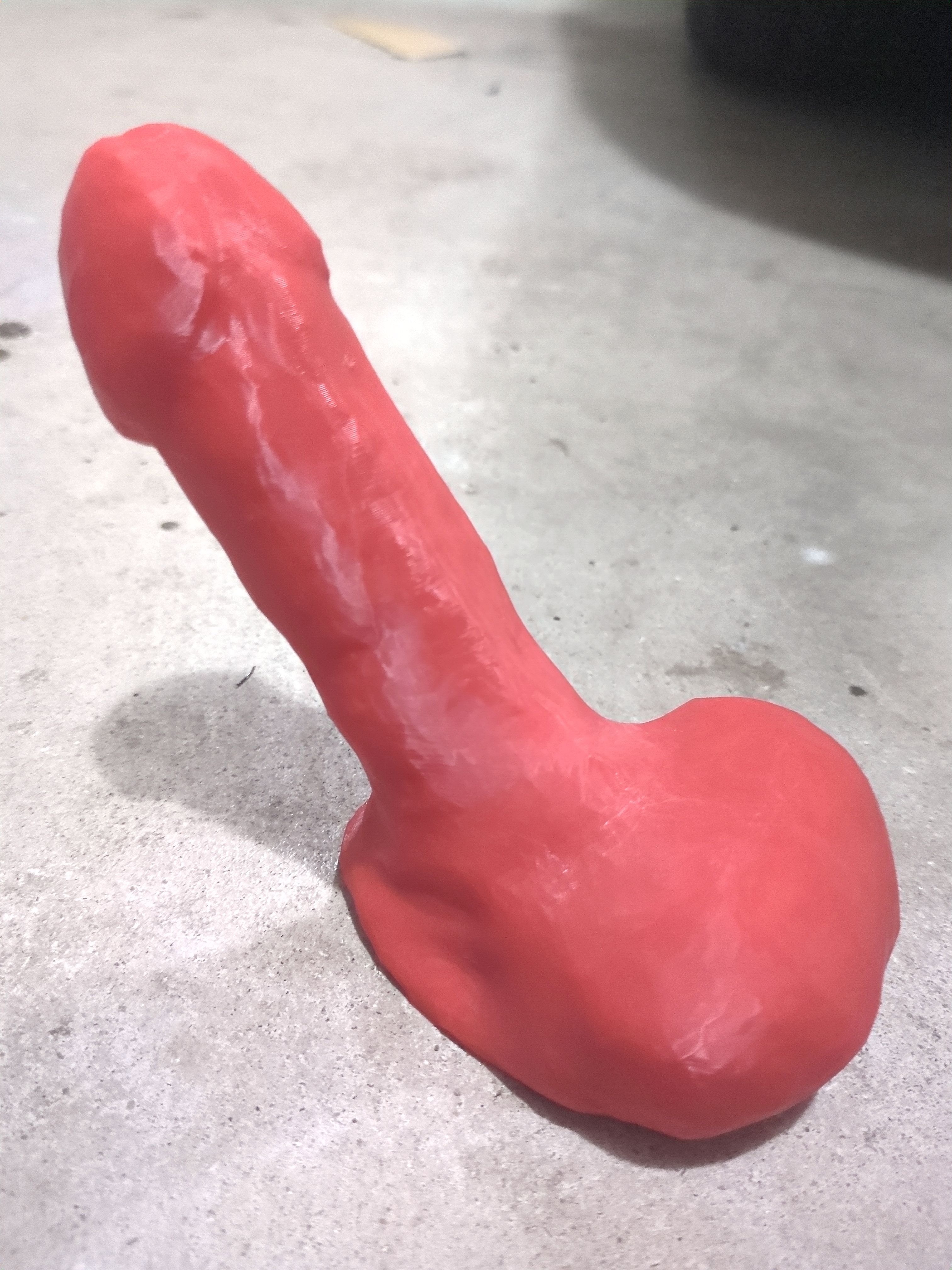 Cute right curved penis