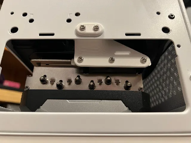 Cooler Master NR200 front GPU brace for 4080 Super Ventus