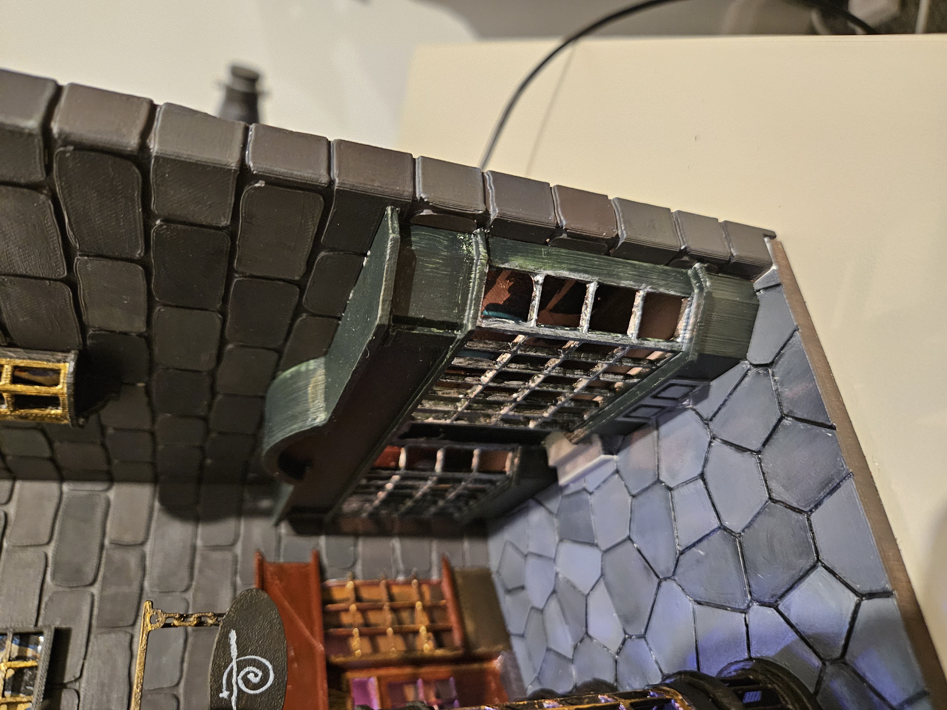Book Nook Diagon Alley Box With Stone Pattern 3D model thumbnail