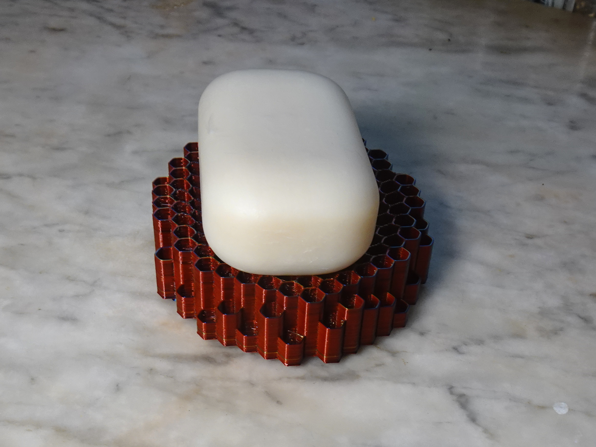 Miniatura 2 do modelo 3D Honeycomb Hexagonal pattern soap dish tray
