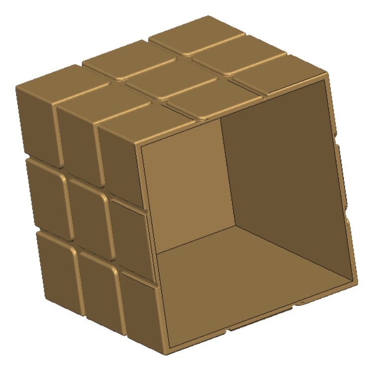 Caja técnica modular 3D sin tapa – diseño imprimible