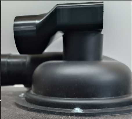 Niedriger Schlauchadapter für Zyklonabscheider / Low-profile hose adapter for cyclone separator