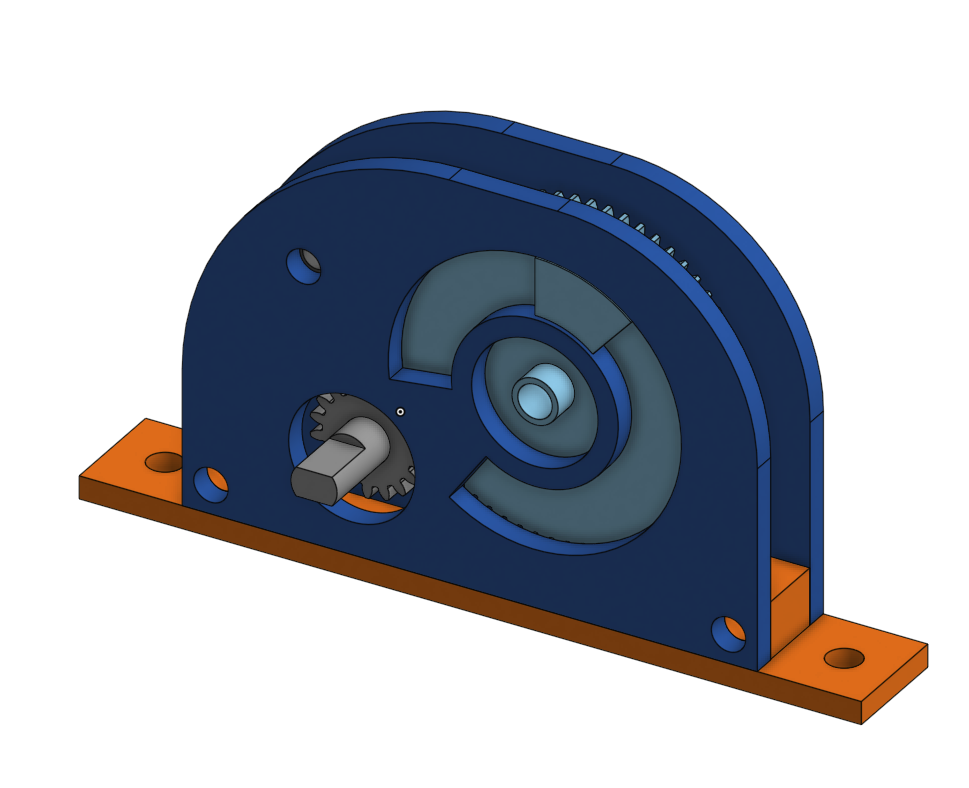 Compact 270° -> 900° Steering Reducer for a Potentiometer