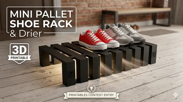 Mini Industrial Pallet - Shoe Rack / Display Stand & Drier