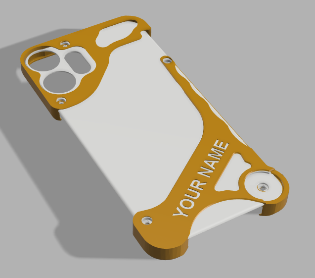Minimalist phone bumper, exoskeleton-style - CMF Phone 2 Pro, 3d printable