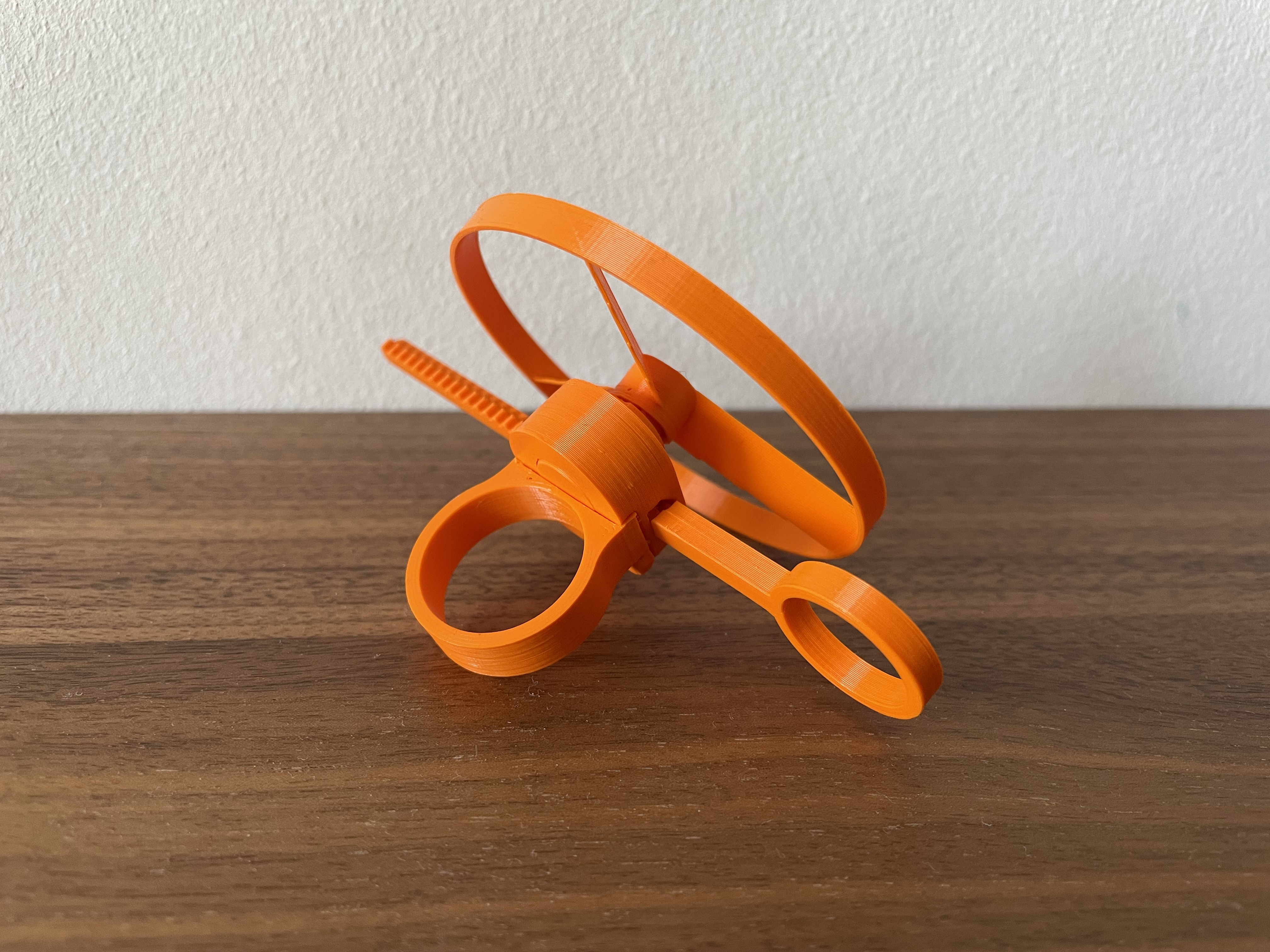 Pull Copter Finger Ring - Print-in-place REMIX