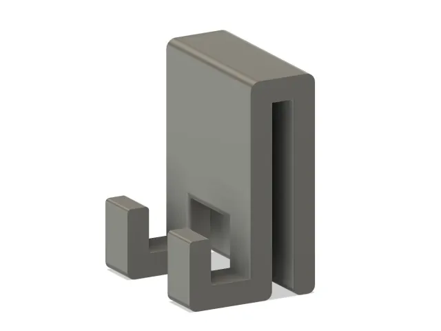 Shower glass double hook