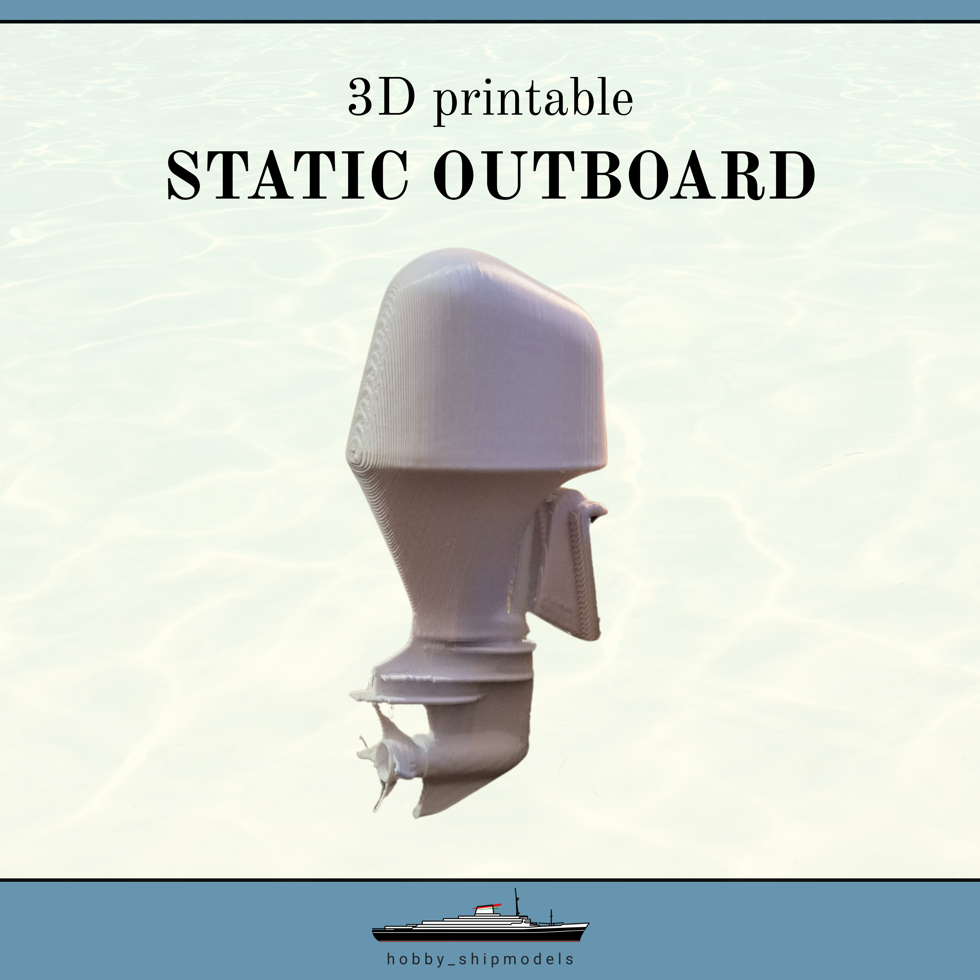 3D Printable outboard motor for static use - print in place model