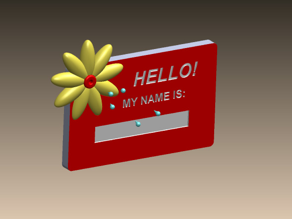 Squirting Flower Gag Name Tag