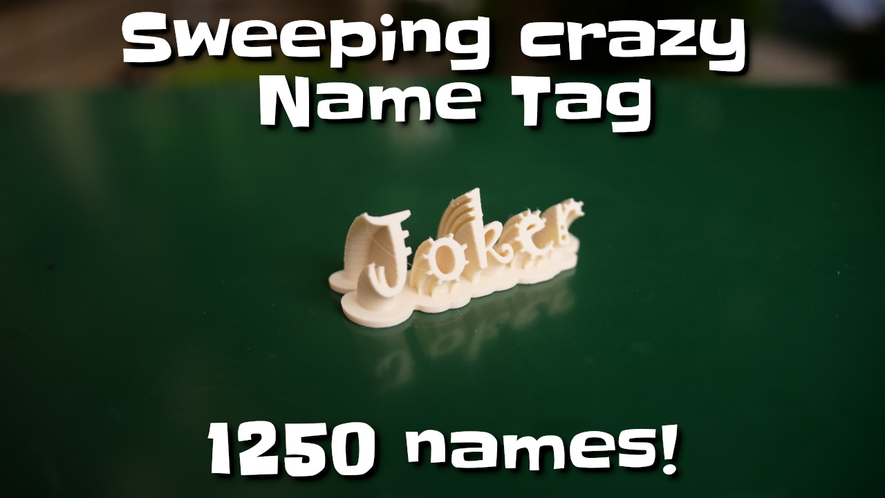 Sweeping crazy name tag