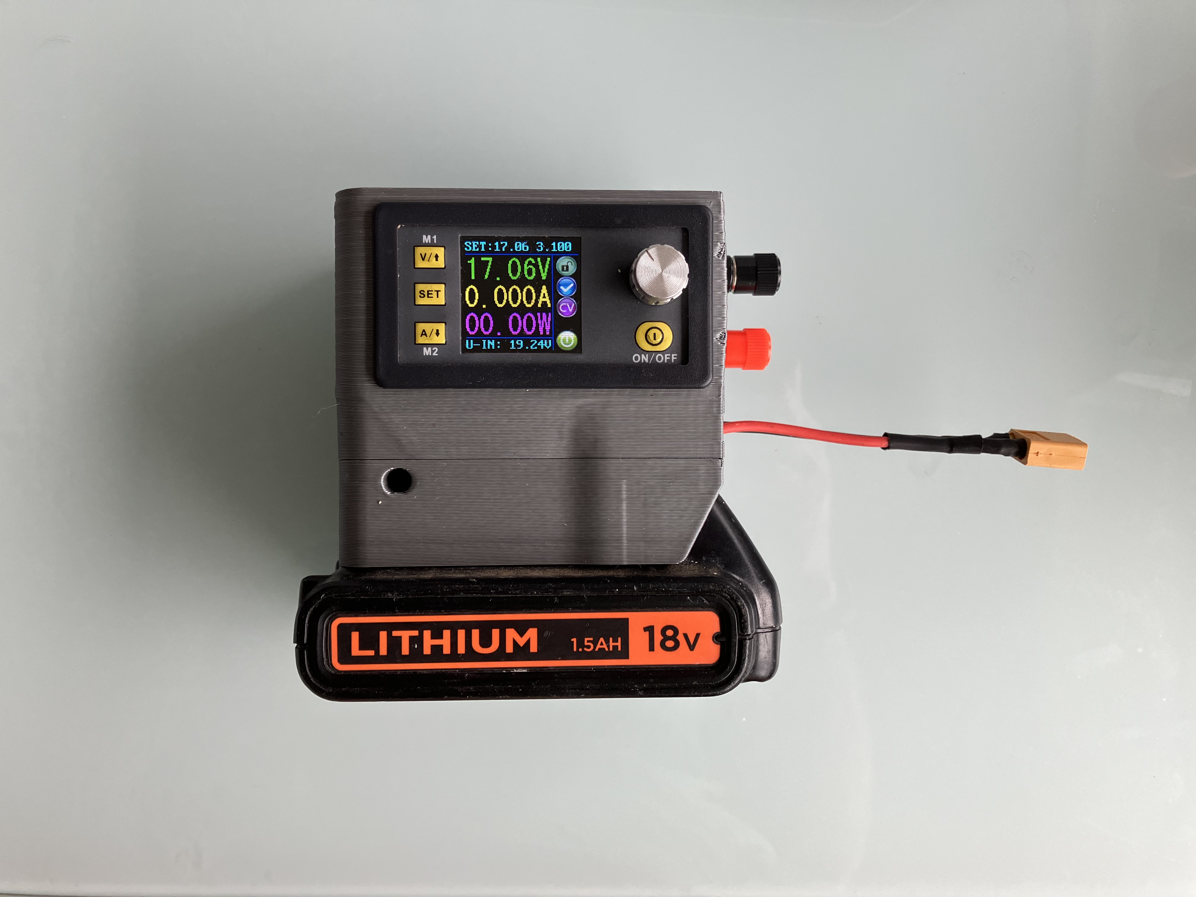 Mobile power supply (DPS3005) with black and decker battery (freecad files included)