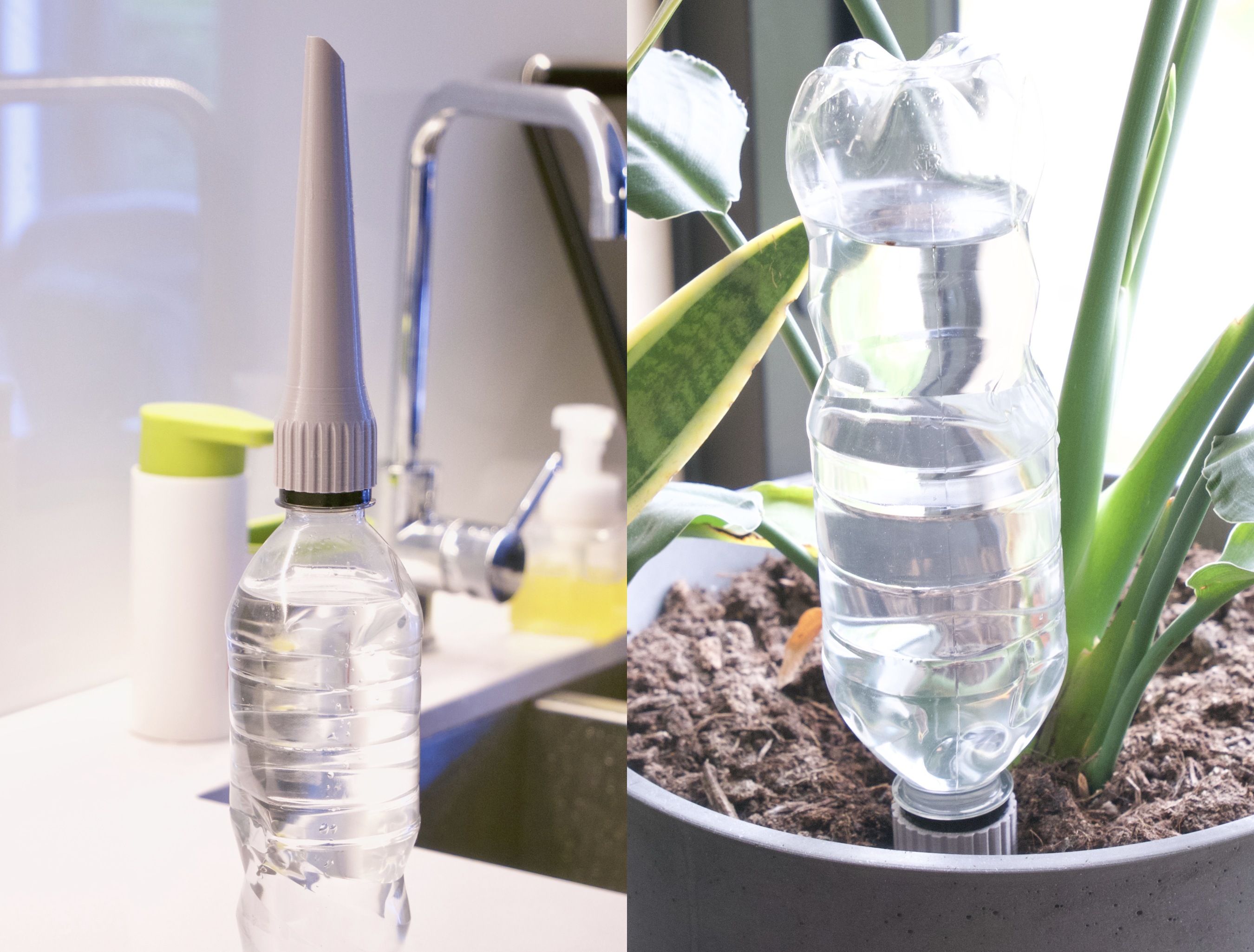PET Bottle Self-Watering Attachment - PET Bottle Upcycling