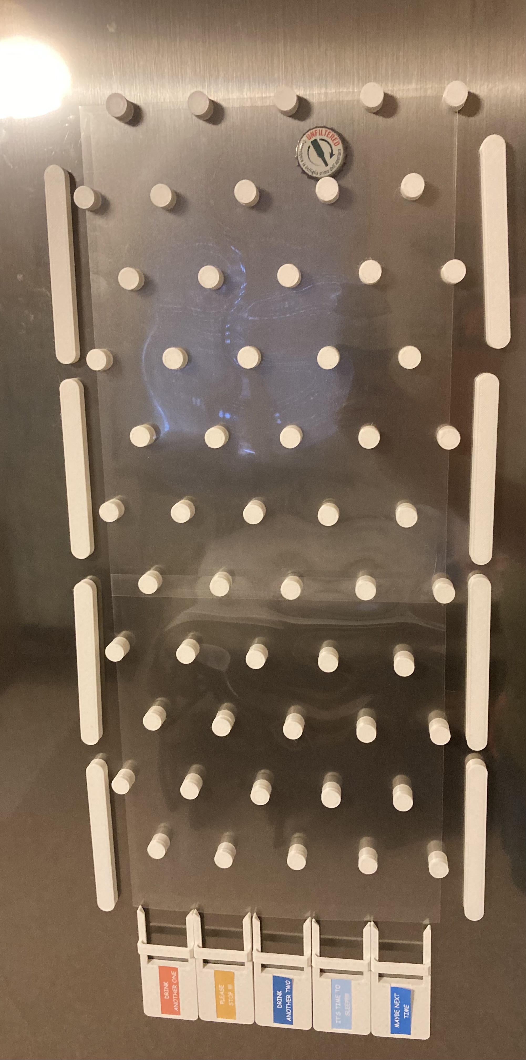 Plinko fridge beer cap