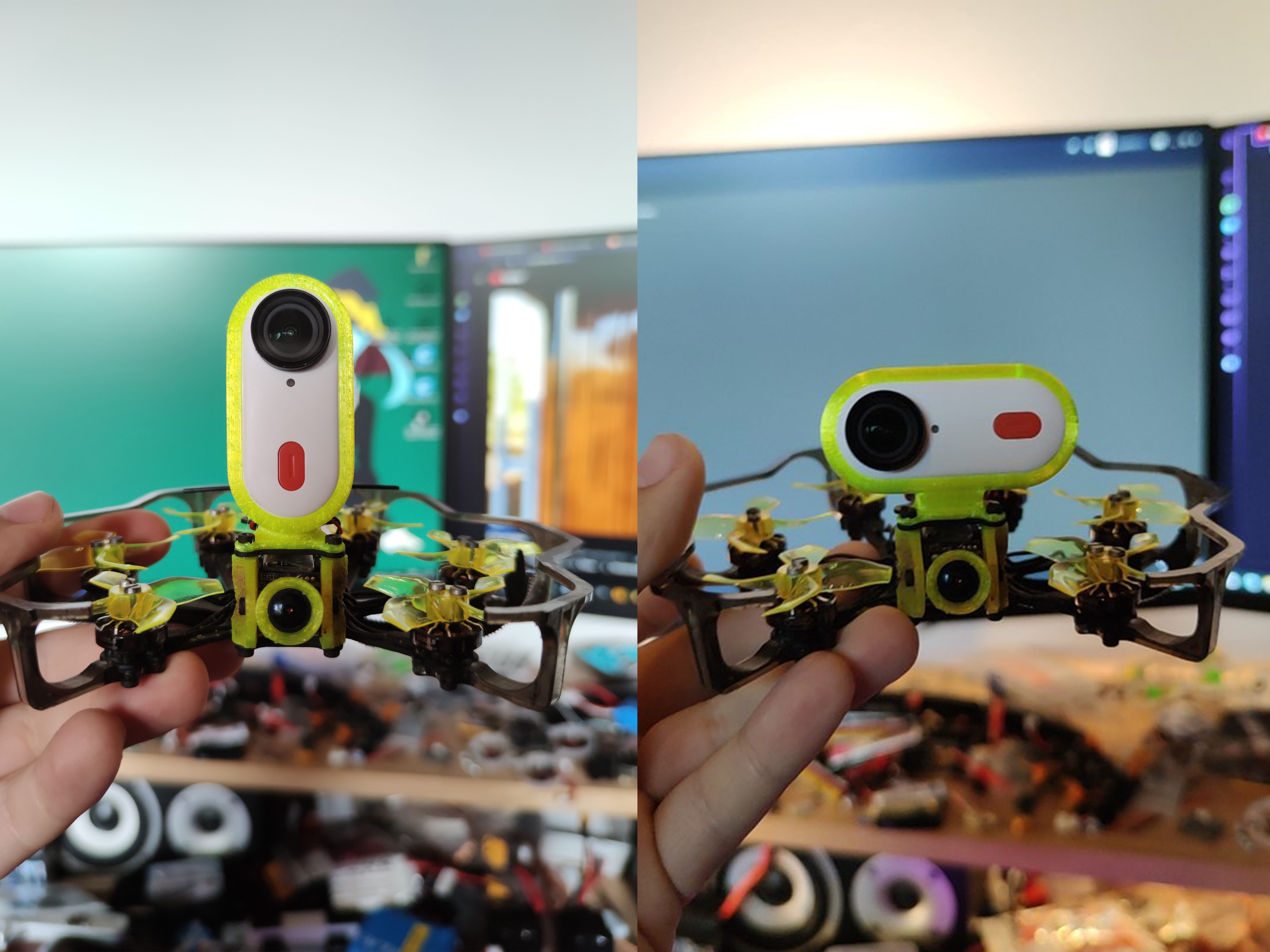 Flywoo Firefly Hex Nano Caddx Peanut Horizontal & Vertikal mount 15°