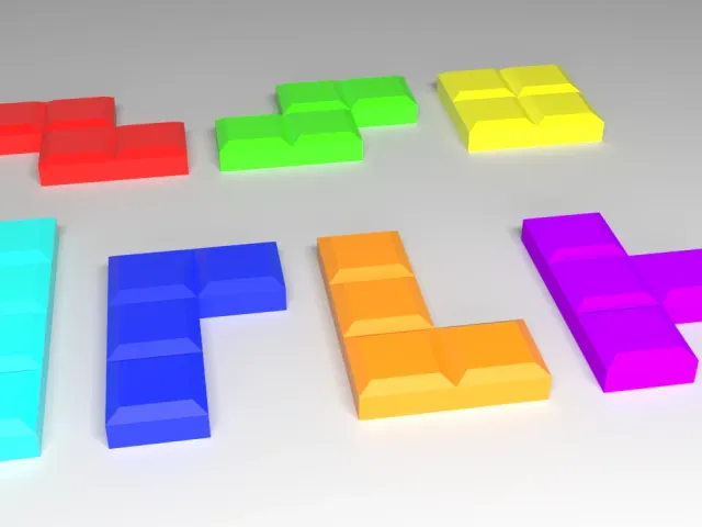 Tetris Themed Fridge Magnet Set