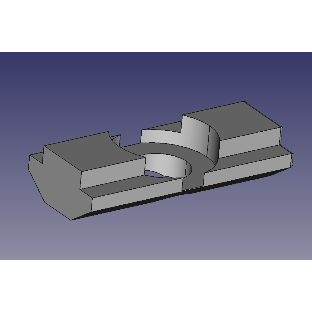Slide In T Nut - V Slotted Rail - M5 Unthreaded (FreeCAD Component)