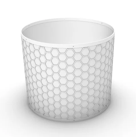 Lamp shade with hexagonal pattern