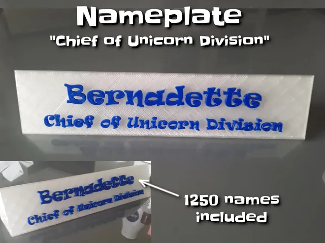 Nameplate "Chief Of Unicorn Division" (1250 names included)