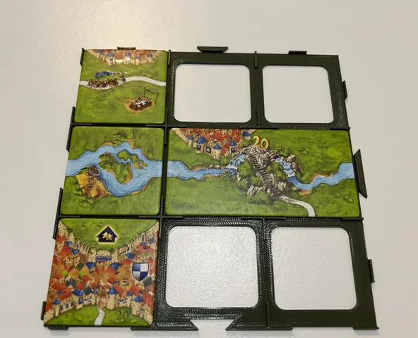 Carcassonne 20th Anniversary river tile grid