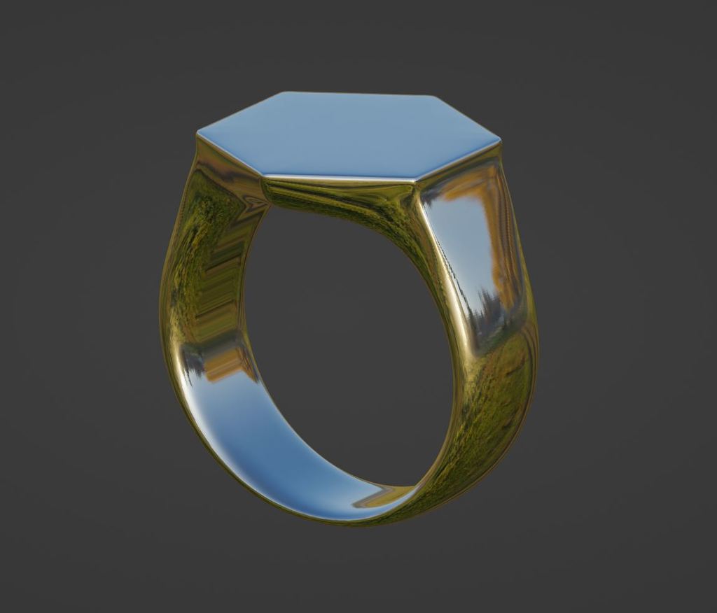 SIGNET RING - MINIMALISTIC HEXAGON