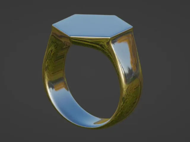SIGNET RING - MINIMALISTIC HEXAGON
