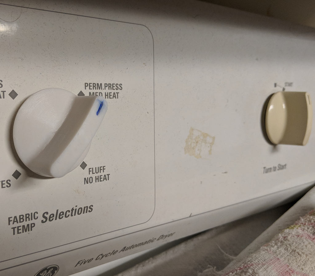 GE Dryer Knob by Tuff Download free STL model