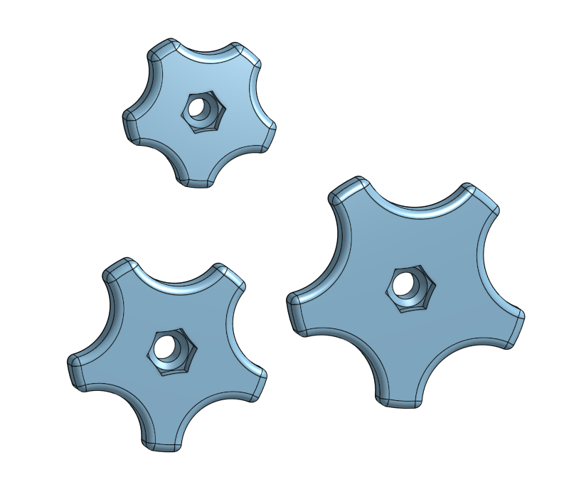 Miniatura 7 do modelo 3D Knob - 1/4in and 5/16in Star Knobs