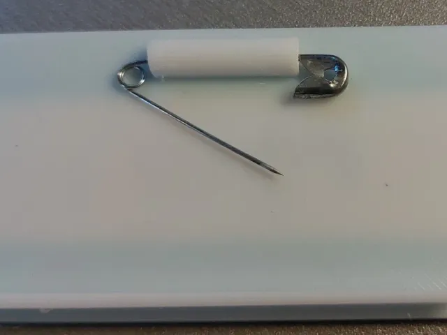 Simple Personal Tag with Imprinted Safety Pin / Magnet
