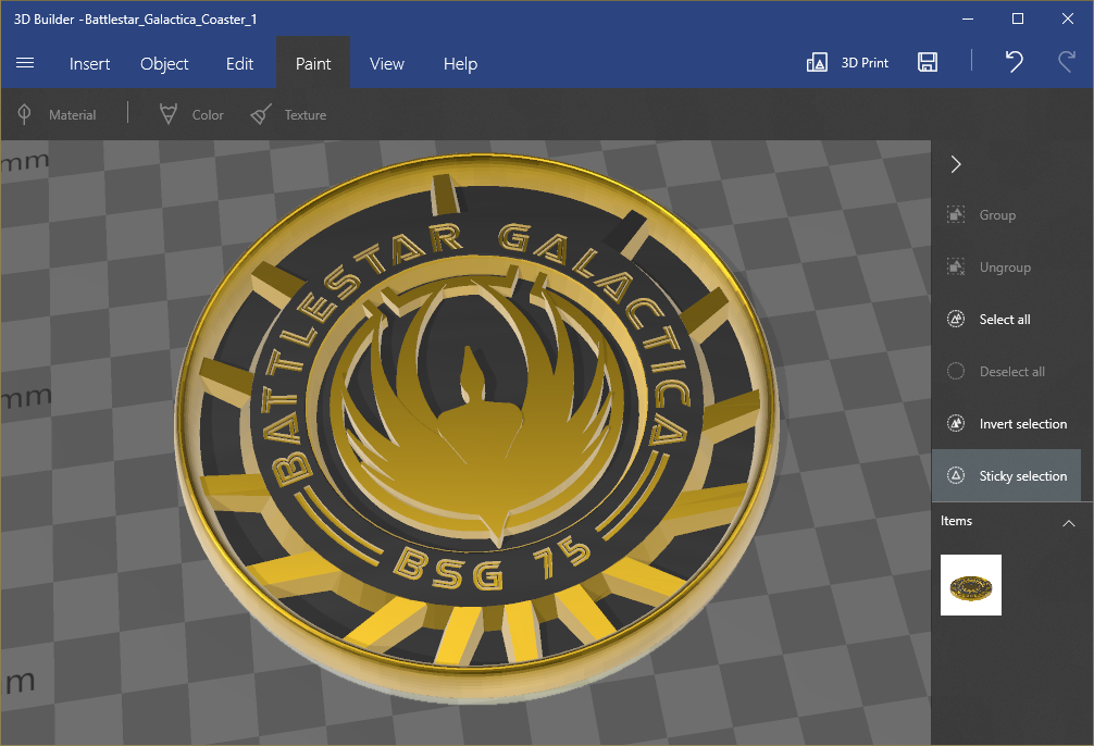 Miniatura 2 do modelo 3D Battlestar Galactica Coaster