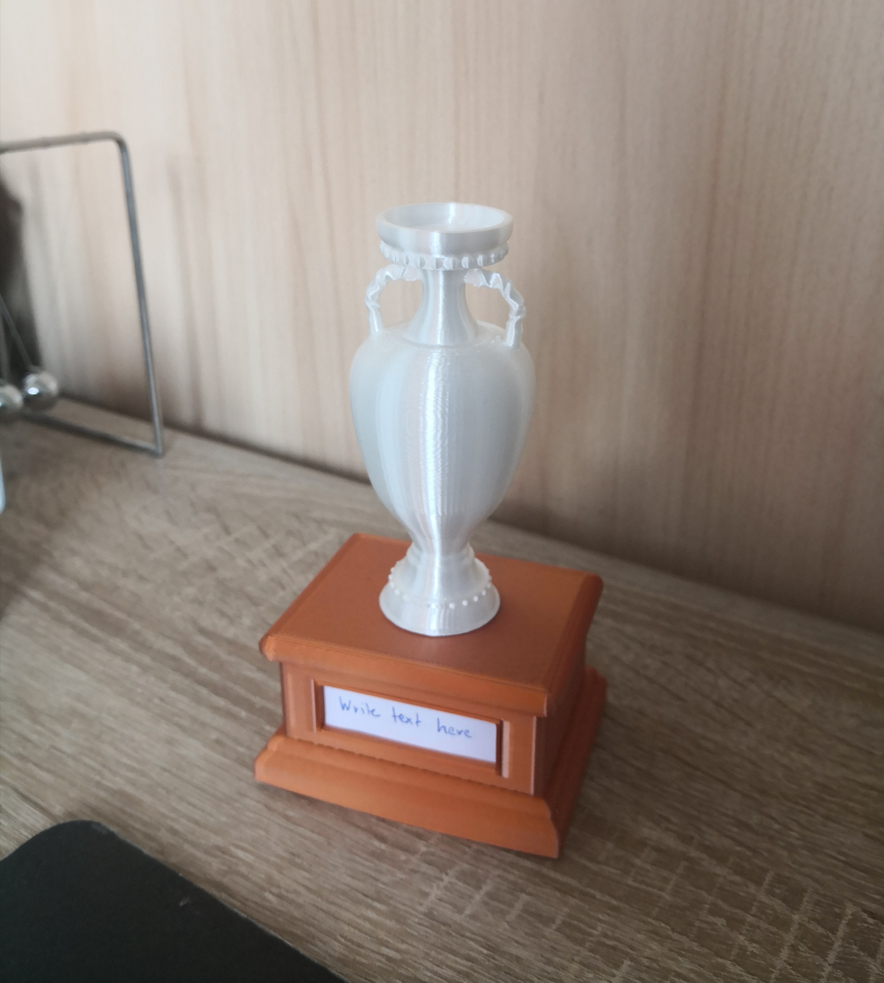 Trophy with Box Podium and Name Tag