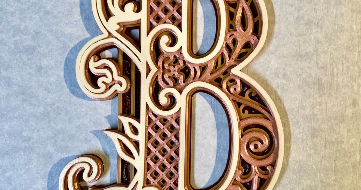 Ornate Letter B Monogram By Art G | Download Free STL Model ...