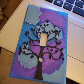 Amanda's Light Switch Plate - Watercolor Tree