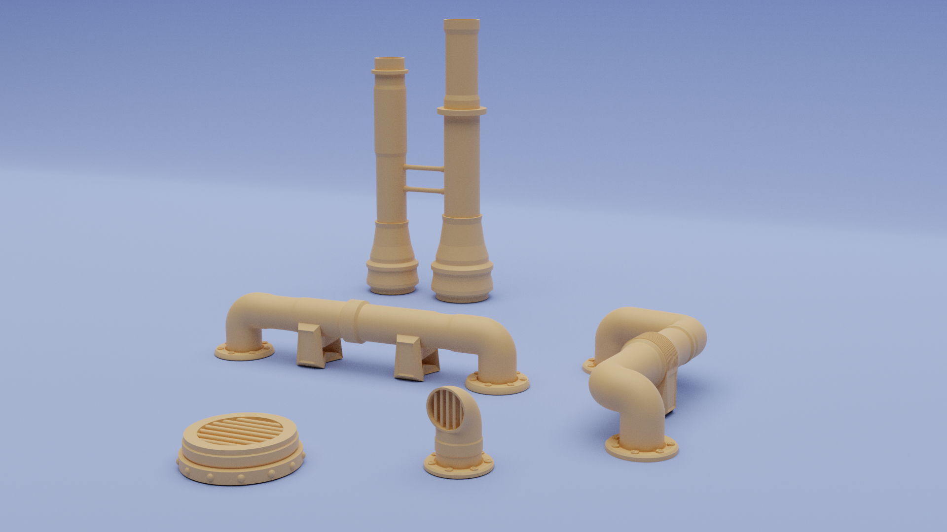 Pipes and Stacks Sci-Fi Terrain