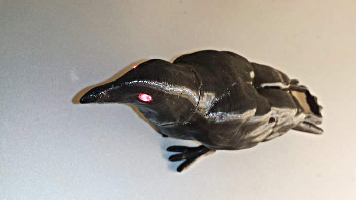 Halloween Crow with illuminated eyes