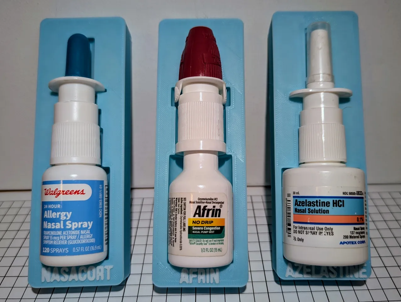Gridfinity nasal sprays (Afrin, Azelastine, Walgreens generic Nasacort) by Brian DMG