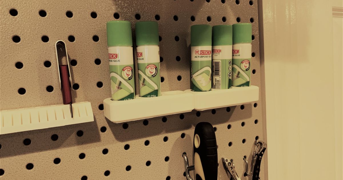 Pegboard holder for glue sticks by fuchsr Download free STL model