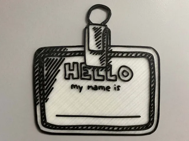 Hand drawn nametag