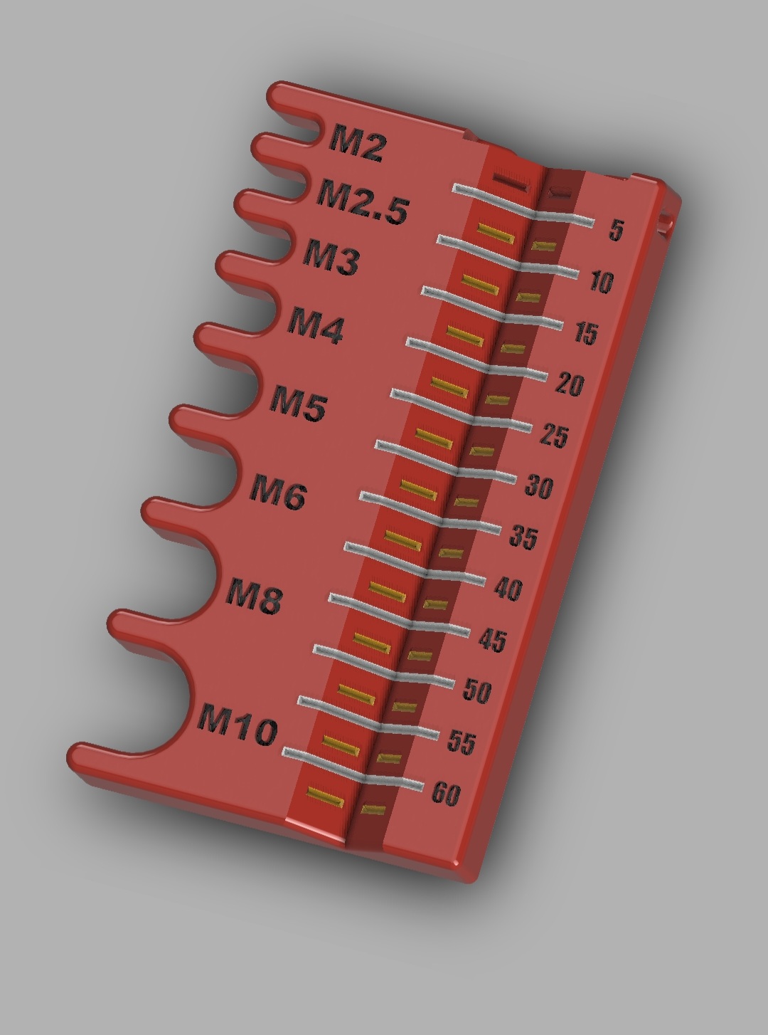 Medidor para tornillos y tuercas M2 a M10