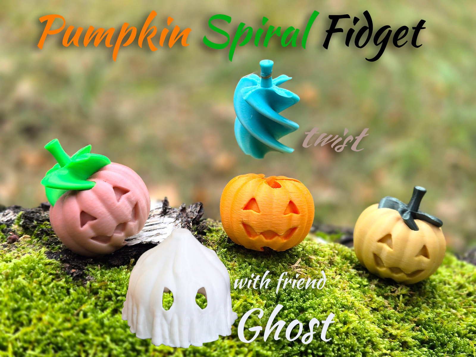 Pumpkin spiral fidget toy – twist fun