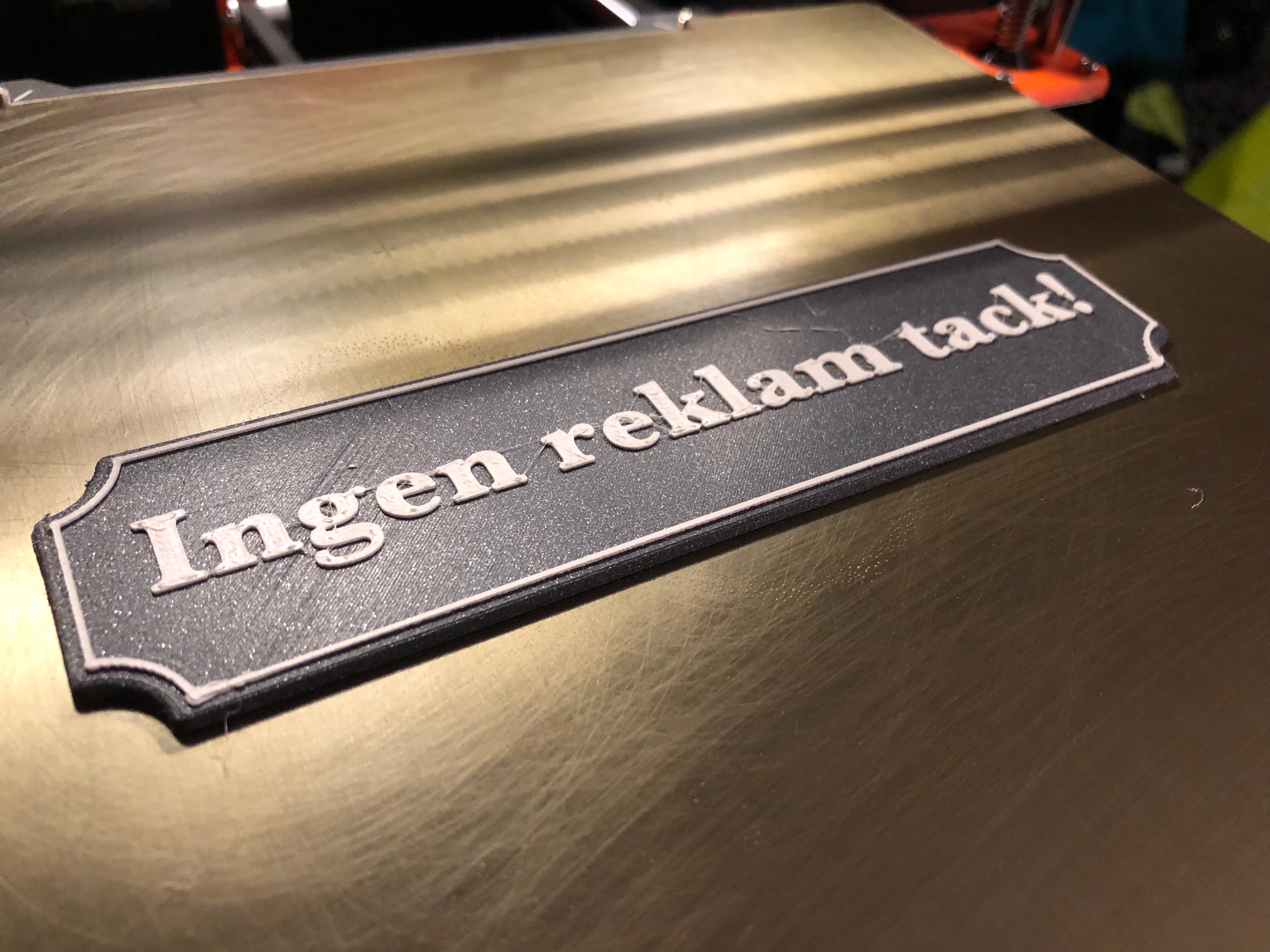 Swedish sign "Ingen reklam tack!"