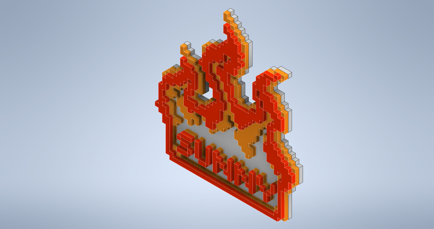 Pixelated Flame Tag by CAKCAD | Download free STL model | Printables.com