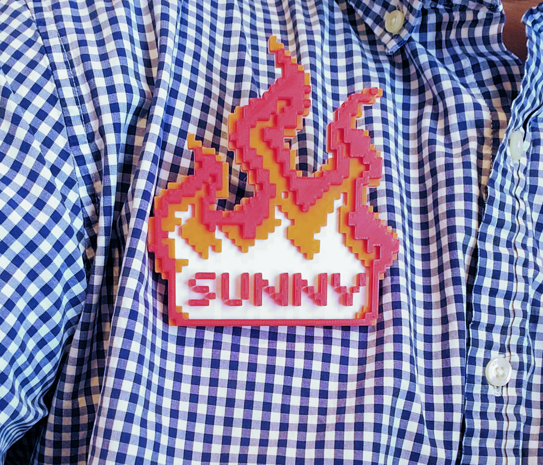 Pixelated Flame Tag