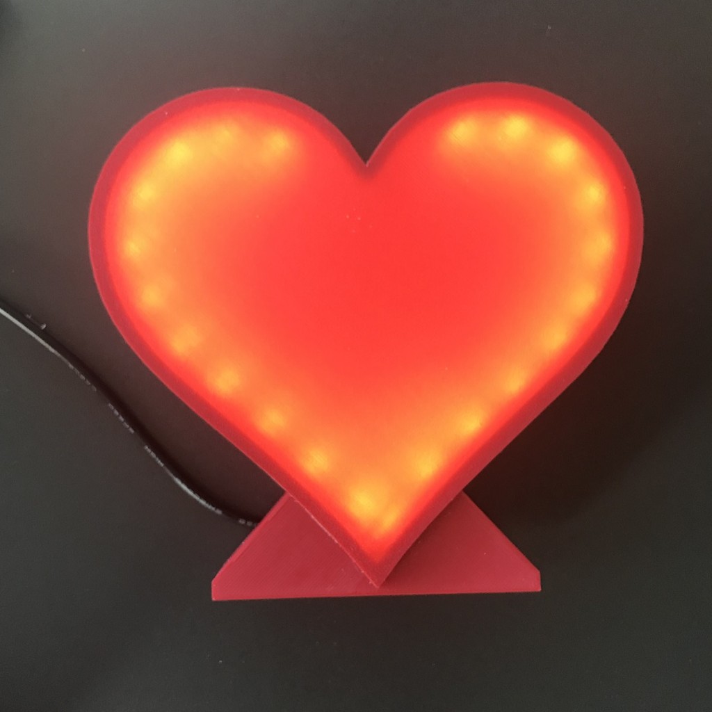 Beating heart lamp - 5V USB Led strip