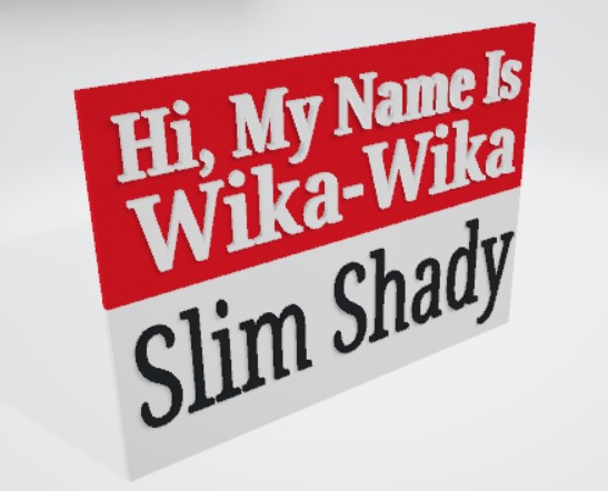 Slim Shady name tag