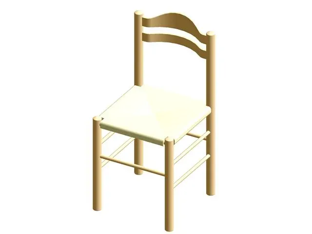 Wooden chair, seatting of straw
