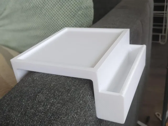 Couch armrest table (+remote/phone holder) for IKEA LANDSKRONA or other couches