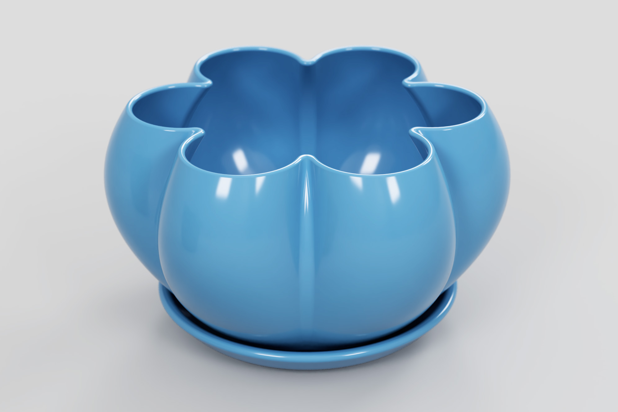 Flower Pot with Dish (Garlic Shaped)