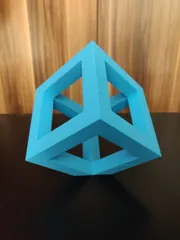 Hexahedron - geometric cube with cutouts for decoration